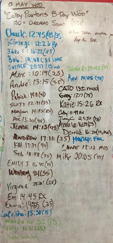 Colby Paxton's B-Day WOD